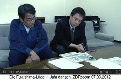 Die Atomingenieure Shirai Isao
                und sein Kollege von Tepco schweigen ber 10 Sekunden
                lang