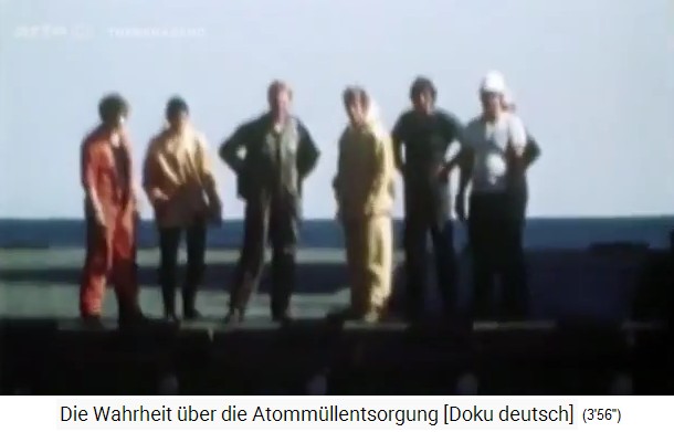 Matrosen auf einem Atommüllschiff
                  OHNE Schutzanzüge