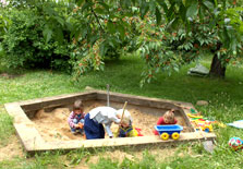 Sand box 02
                                in form of a pentagon, Ottersberg,
                                Germany