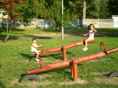 Seesaw 05 with tire buffers, Ozd,
                                Hungary