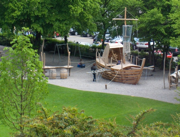 Flying ship on the playground
                            "Kollerwiese" ("Koller
                            Meadow") 01 in Wiedikon District of
                            Zurich