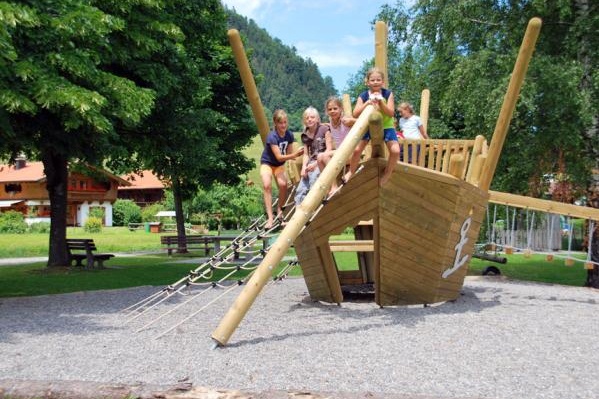 Ship on a playground 02 in Oberwoessen
                            in Upper Bavaria, Germany