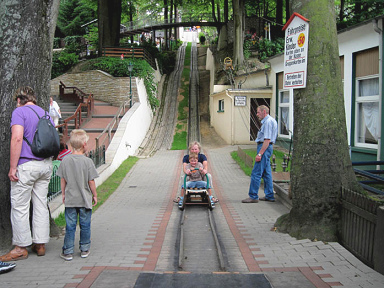 Summer luge in Ibbenbueren 04, arrival
                            at the valley station