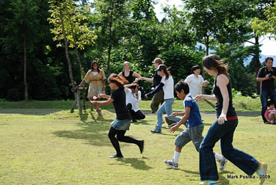 Playground party 25,
                            egg and spoon race, AJET Community
