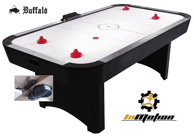 Table hockey 02 with
                              a ventilation ("Air Hockey") and
                              with a glide surface for 2 or 4 players