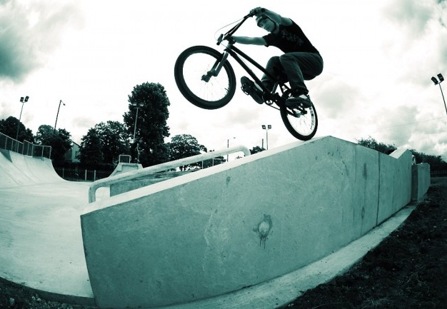 Skatepark 03: biking on the back
                              wheel on the wall, Horfield District in
                              Bristol
