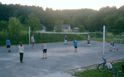 Volleyball field with
                              hard pavement in Schlossaritz, Bavaria,
                              Germany