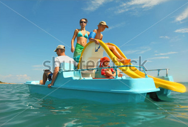 Water plays 06, a
                              pedalo ship with a slide, no location,
                              Shutterstock