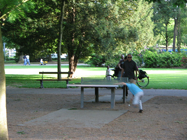 Parque infantil con
                            rboles grandes en Schtzenmattpark (parque
                            del prado del tirador) en Basilea