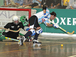 Rollschuhhockey mit Handschuhen und
                            Tor, Argentinien