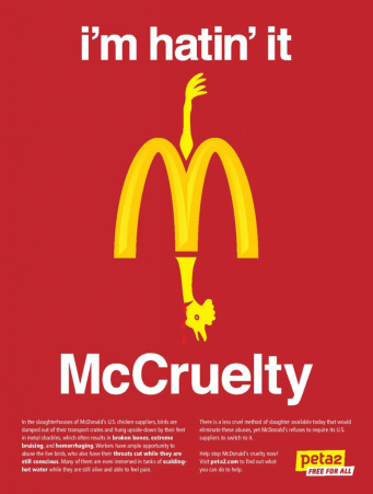 McDonalds Tierqulerei, Plakat von peta