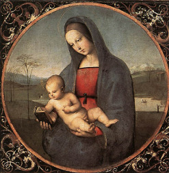 Raphael: Madonna connestabile mit
                            Jesusbaby, das ins Bchlein schaut