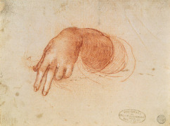 Leonardo da Vinci: Handstudie mit
                            Rtelstift
