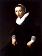 Rembrandt H. van Rijn, lbild: Junge
                            Frau mit starkem Hell-Dunkel-Effekt