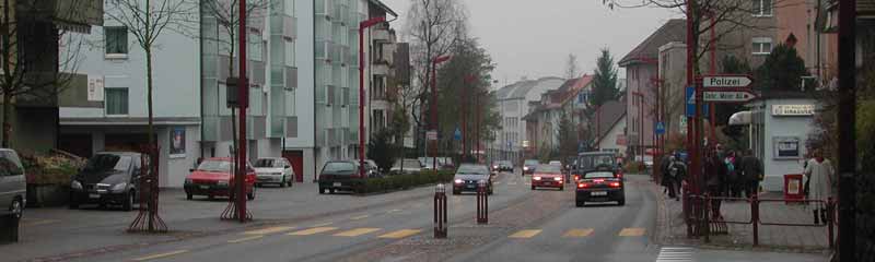 Schwache Pfosten an der Bernstrasse in
                          Zollikofen, im Zweifelsfall werden die Pfosten
                          einfach abrasiert und Fussgnger gettet
