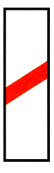 Verkehrszeichen: Gefahrsignal Achtung
                      Bahnbergang, Distanzbalken 1/3 der Strecke