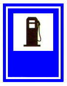 Verkehrszeichen: Hinweistafel Tankstelle
