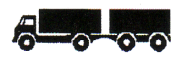 Verkehrszeichen: Symbol Lastwagen mit
                      Anhnger