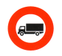 Vorschriftssignale sind rund im
                                  roten Rahmen, z.B. Verbot fr
                                  Lastwagen