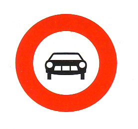 Verkehrszeichen: Vorschriftssignal Verbot fr
                      Motorwagen, Autos