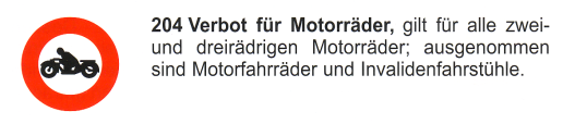 Verkehrszeichen: Vorschriftssignal Verbot fr
                      Motorrad, Tff