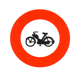 Verkehrszeichen: Vorschriftssignal Verbot fr
                      Motorfahrrad / Mofa / Moped