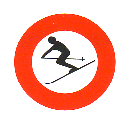 Verkehrszeichen: Vorschriftssignal Verbot fr
                      Skifahren