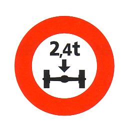 Verkehrszeichen: Vorschriftssignal maximaler
                      Achsendruck
