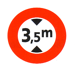 Verkehrszeichen: Vorschriftssignal maximale
                      Hhe
