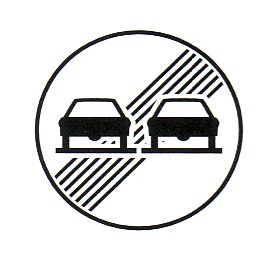 Verkehrszeichen: Vorschriftssignal
                      berholverbot aufgehoben