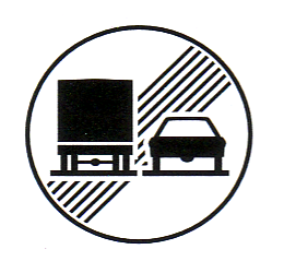 Verkehrszeichen: Vorschriftssignal
                      berholverbot fr Lastwagen aufgehoben