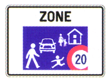 Verkehrszeichen: Vorschriftssignal
                      Begegnungszone