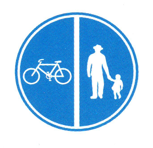 Verkehrszeichen: Vorschriftssignal Veloweg /
                      Radweg und Fussgngerweg getrennt