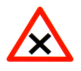 Verkehrszeichen: Kreuzung mit Rechtsvortritt