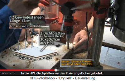 In die HPL-Dichtplatten
                        werden Haltel�cher gebohrt