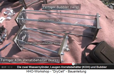 Der KOH-Vorratsbeh�lter und der
                          Bubbler sind fertig