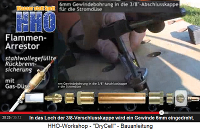 In ein Endst�ck (Verschlusskappe) mit
                            einem Loch wird ein Gewinde 6mm eingedreht