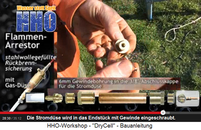 Die Stromd�se wird in das Endst�ck mit
                          Gewinde eingeschraubt
