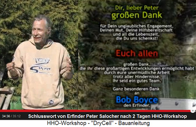 Das Schlusswort von Peter Salocher
                              nach zwei Tagen HHO-Workshop f�r die
                              Wasserheizung