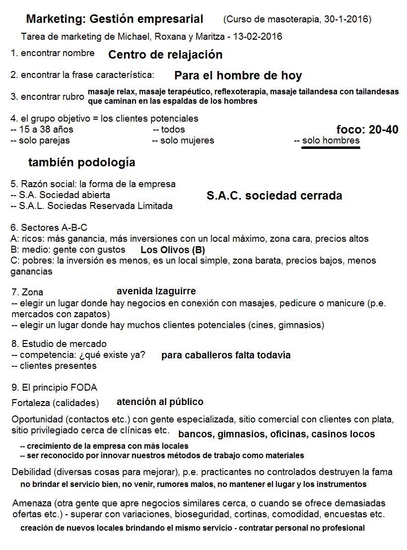 Hoja de marketing con gesti�n
                            empresarial: centro de relajaci�n para
                            hombres