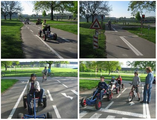 Parque infantil de
                          tr�fico 05 con coches de pedales y bicicletas
                          en Linz-Urfahr, Austria