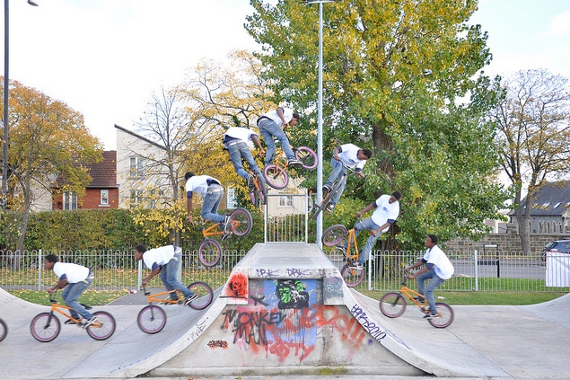 Biking mit
                            einer 360 Grad-Drehung, Horfield, Bristol,
                            England